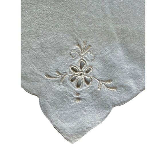 8 Pale Pink Embroidered Cotton Napkins Cutwork Scalloped Edges 15.25x15.25 - Picture 14 of 14